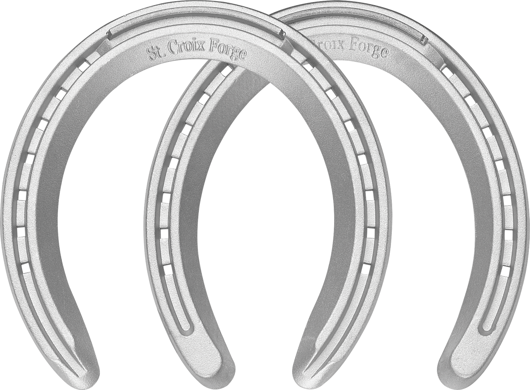 St. Croix QuarterHorse horseshoes, front and hind, bottom view