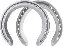 St. Croix Concorde Aluminum horseshoes, front and hind, bottom side view