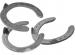 St. Croix Advantage Steel horseshoes, front toe clip and  side clips, hind side clips, hoof side view